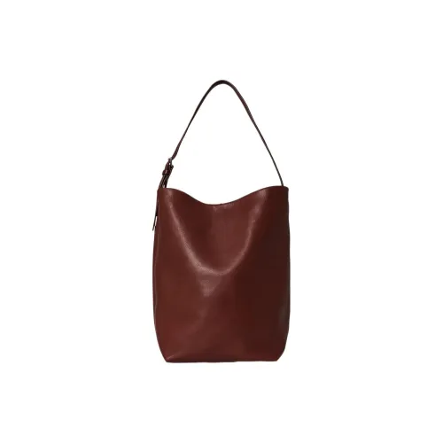 THE ROW N/S Park Saddle Leather Tote Bag, Shopping Bag, Shoulder Bag, Handbag Medium Size Women's Cognac Brown