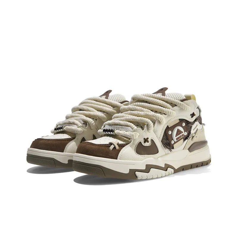 Masongarments Wear-resistant And Lightweight Low-Top Skateboard Shoes Unisex Misty Brown White Box Limited Edition-1