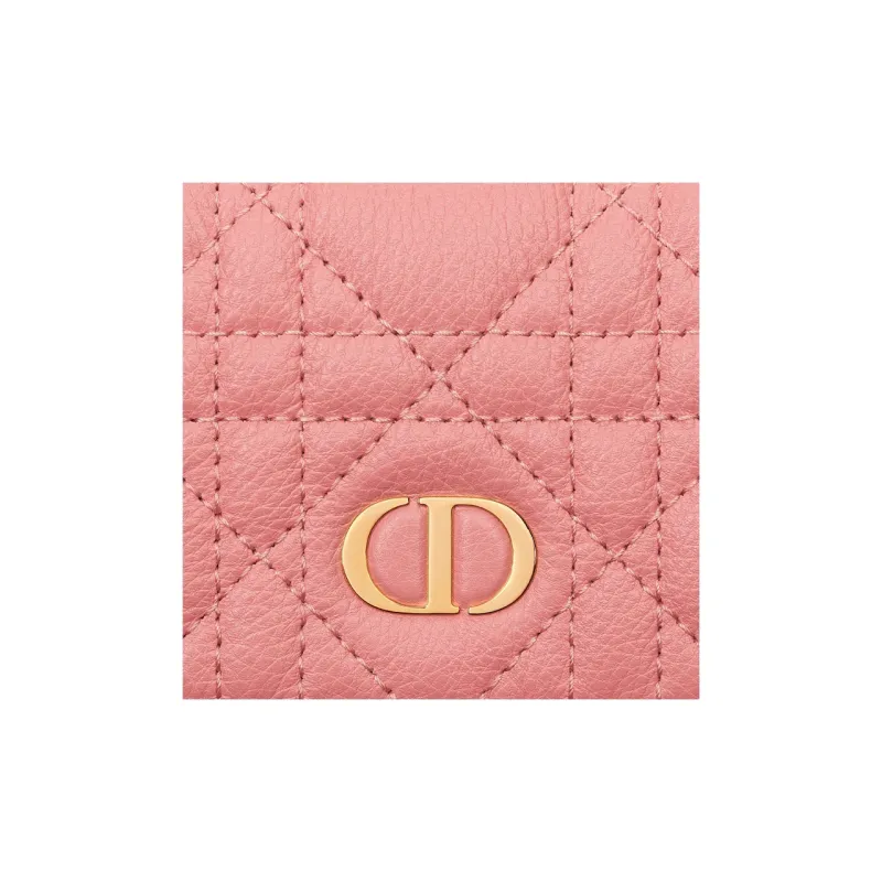 DIOR Caro Soft Calfskin Wallet Extra Small Women's Light Pink-4