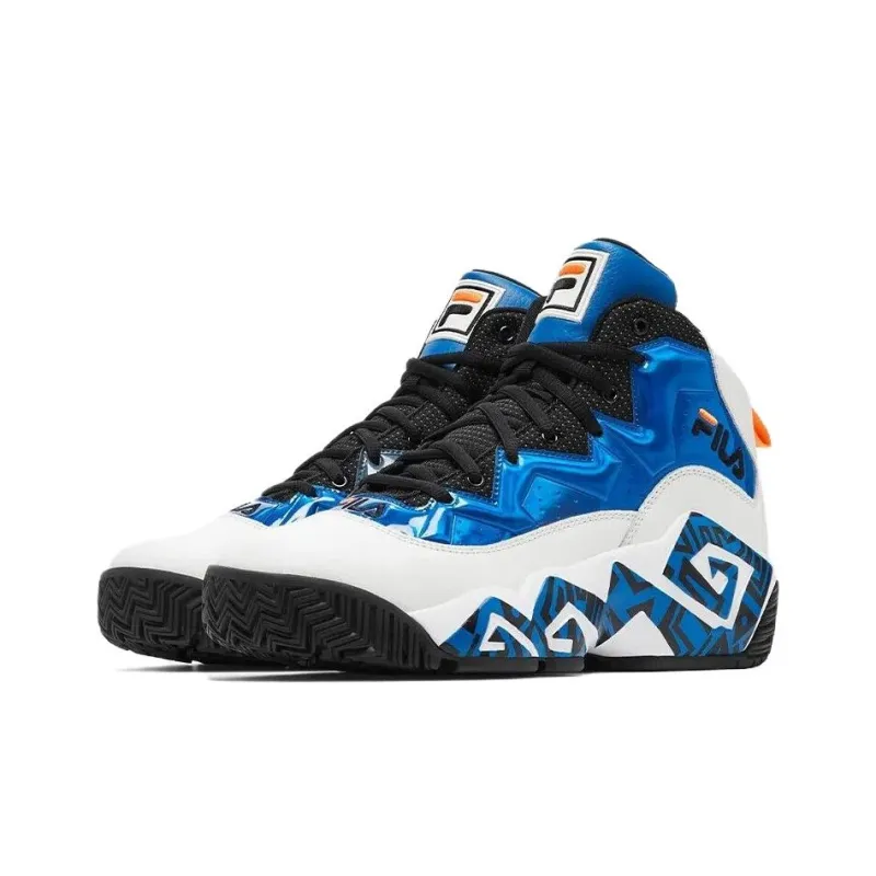 FILA Mb High Cushioning, Wear Resistant Mid Top Basketball Shoes Men's Blue-2