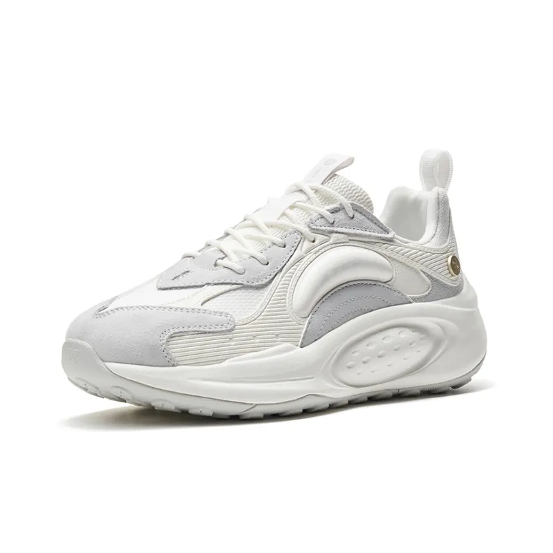 XTEP Casual Shoes Women's Low Top Sail White/Lunar Stone Gray-1