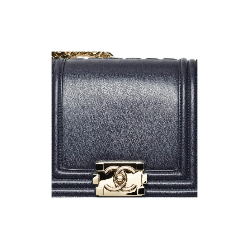 CHANEL Leboy22K Fall Winter Grain Embossed Calfskin Crossbody Bag, Shoulder Bag Mini Women's Dark Blue-3