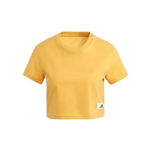 Adidas Lounge Crop Tops Women's Yellow