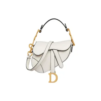 DIOR Saddle Goatskin Saddle Bag Shoulder Bag Crossbody Bag Handbag Extra Mini Women's Latte