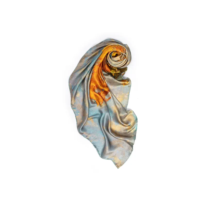 Shanghai Story 100% Mulberry Silk Scarves Women's Blue White, Gift Box Set-0