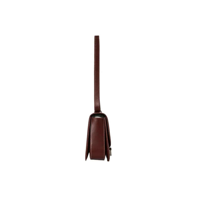 THE ROW Sofia 8.75 Smooth Calf Leather Crossbody Bag Shoulder Bag Women's Cherry Wood Color-2