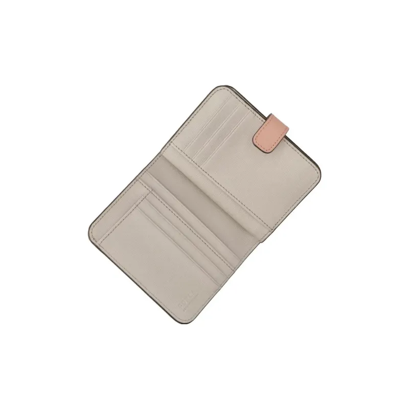 Furla Babylon Embossed Calfskin Wallet Small Size Women's Pink-2