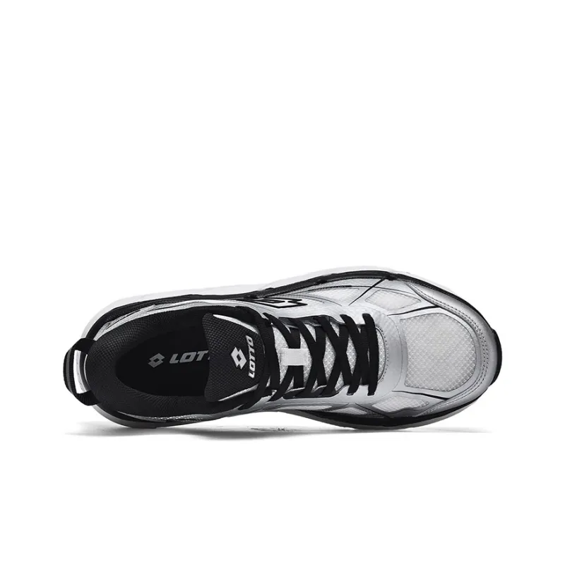 LOTTO Running Shoes Men Low Top Black/White Silver/Grayish Green/Beige Yellow-2