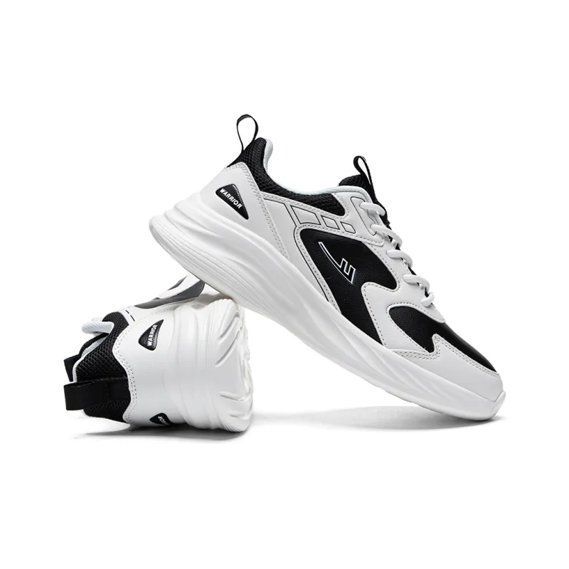 Warrior Panda Shoes Lightweight And Breathable Low Top Casual Shoes Unisex Black White-2