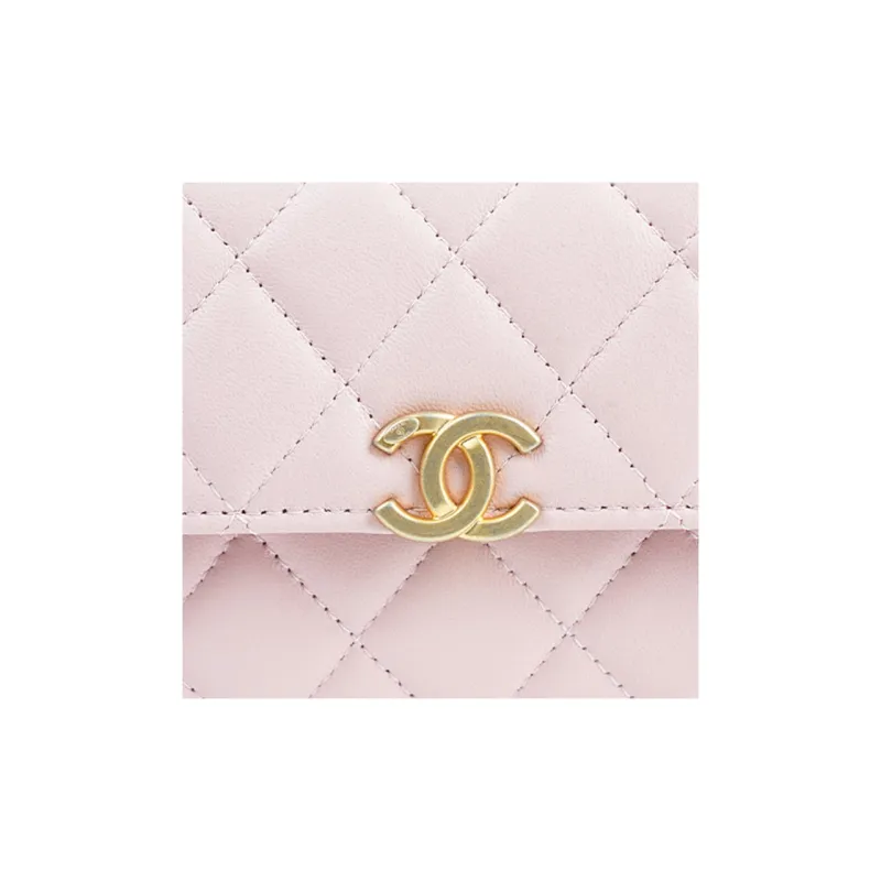 CHANEL Lambskin And Gold Metal Kelly Bag, Shoulder Bag, Crossbody Handbag Tubas Women's Pink-5