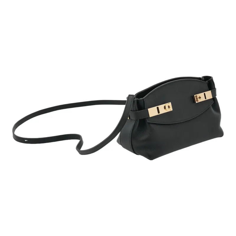 FERRAGAMO Calfskin Evening Bag, Shoulder Bag, Crossbody Bag Trumpets Women's Black-1