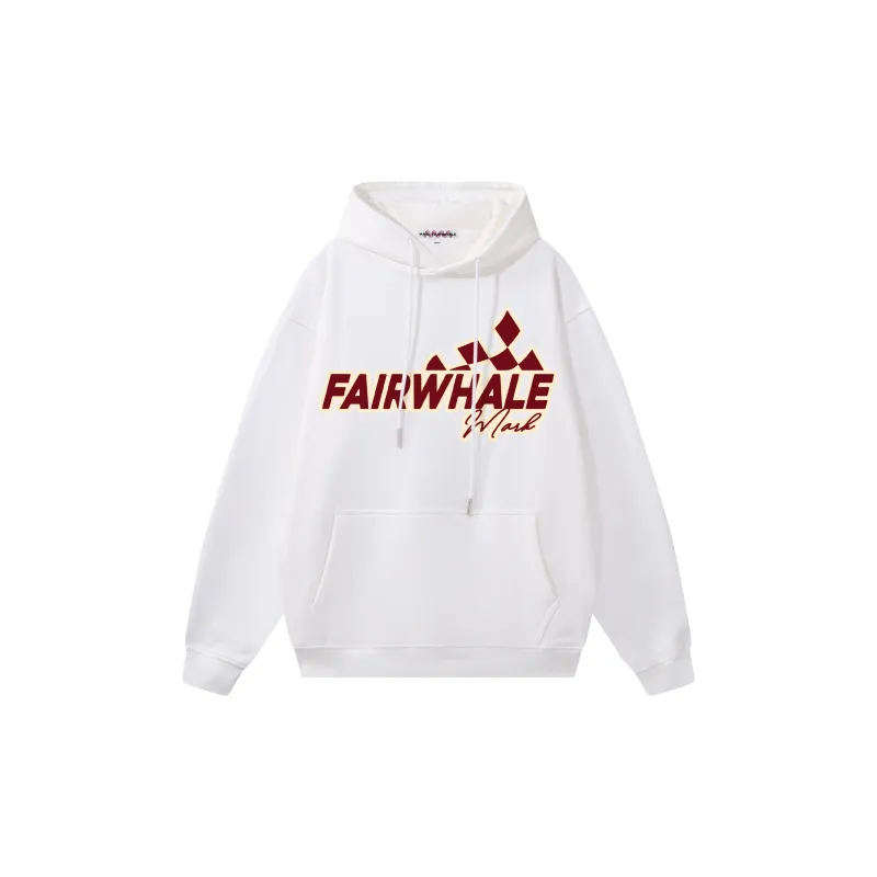 FAIRWHALE Letter Print Loose Fit Pullover Drop Shoulder Hoodie Unisex-21