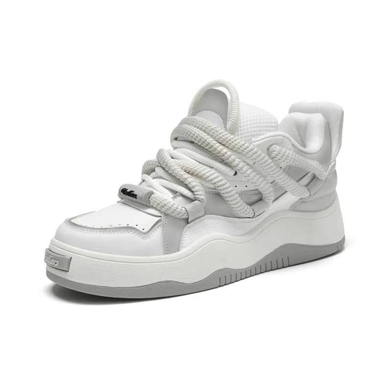 TCELLARS Mid Top Skateboard Shoes Unisex Cream Gray Box Limited Edition-2