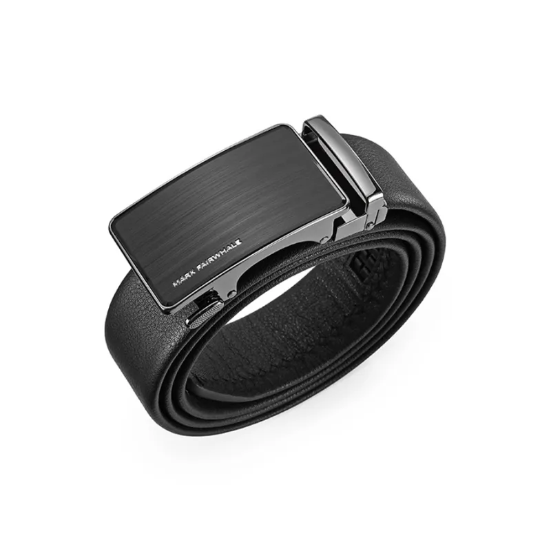 FAIRWHALE Stamped LOOG Brand Letter Automatic Buckle Cow Leather Belts Men's Width 3.5CM-2