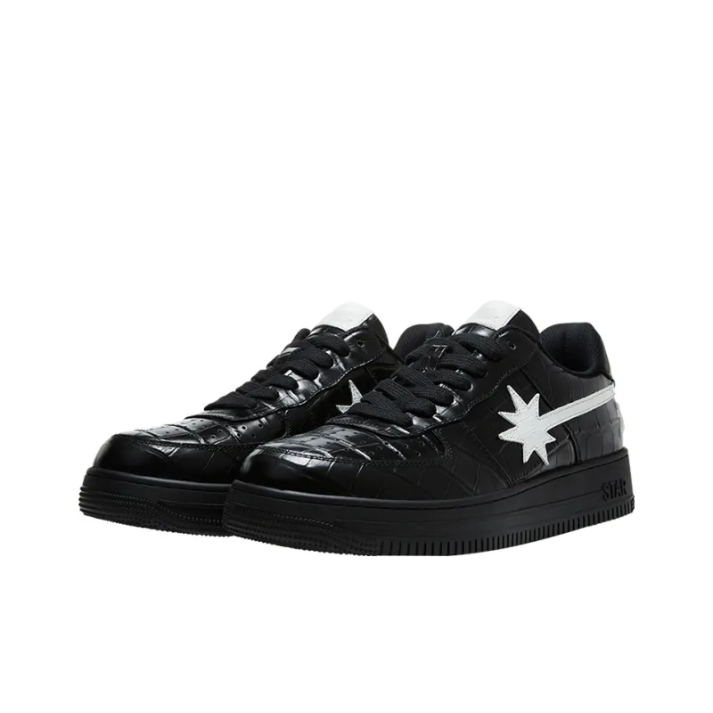 Starwalk Soldier Slip Resistant Low Top Skateboard Shoes Unisex Black-2