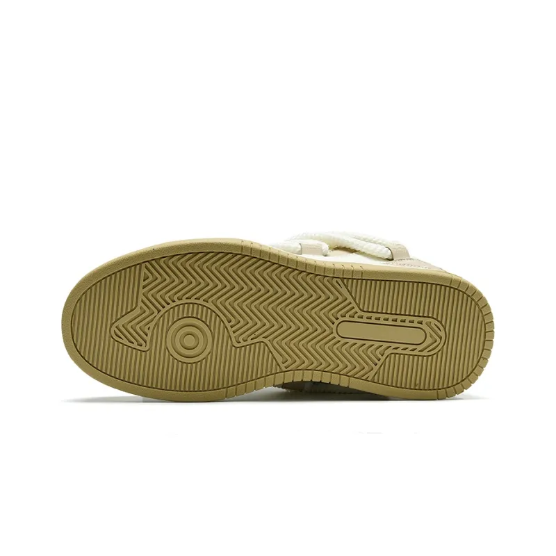 TCELLARS Mid Top Skateboard Shoes Unisex Khaki White Box Limited Edition-5
