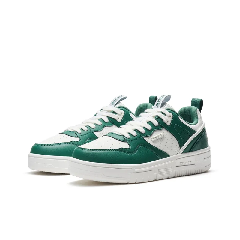 XTEP Alfalfa White Skateboard Shoes Men Low Top Deep Emerald Green/Sail White-2