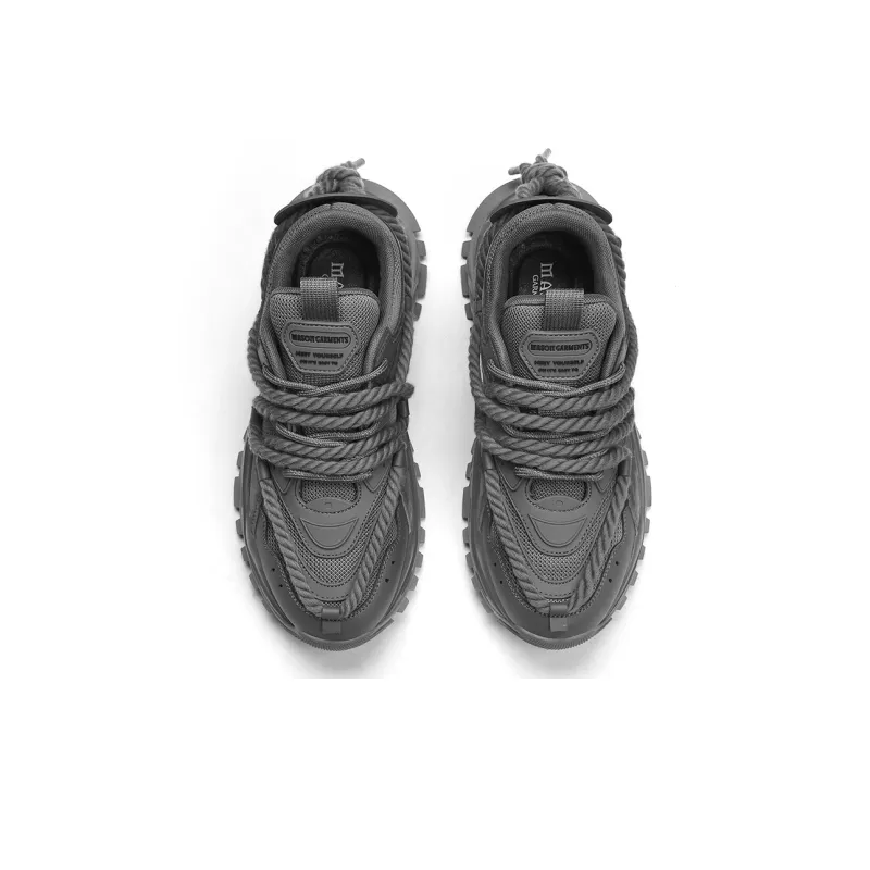 Masongarments Shark Tooth No. 3 Wear Resistant Height Increasing Low Top Chunky Sneakers Unisex Phantom Gray-4