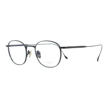 MASUNAGA Titanium Irregular Shape Eyeglass Frames Unisex Gothic Black