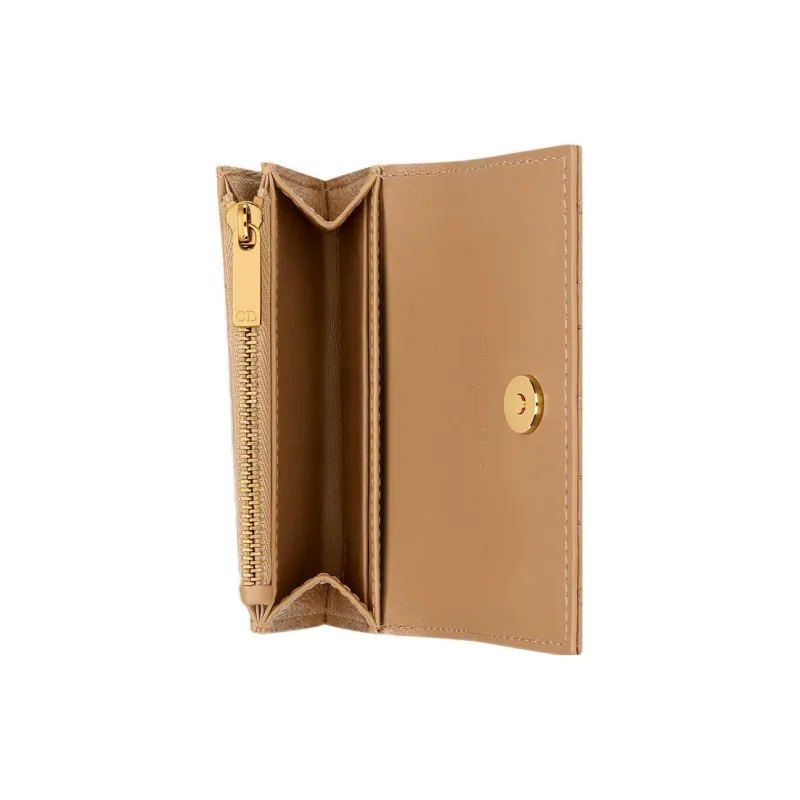 DIOR Caro Soft Calfskin Wallet Extra Small Women's Brown-3