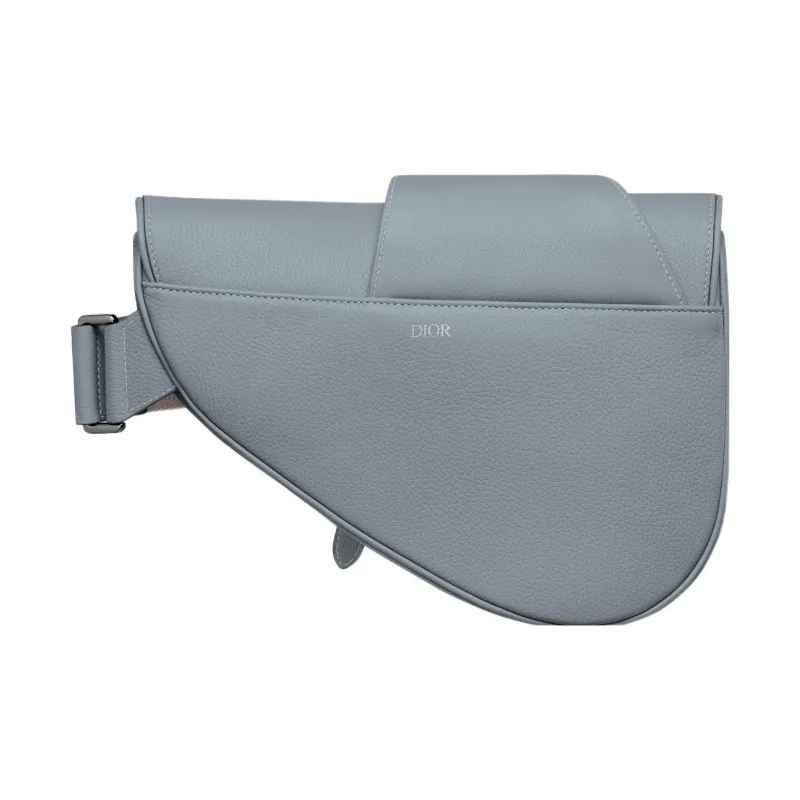 DIOR Grained Calfskin Saddle Bag Messenger Bag Crossbody Bag Shoulder Bag Men's Dio Gray-2