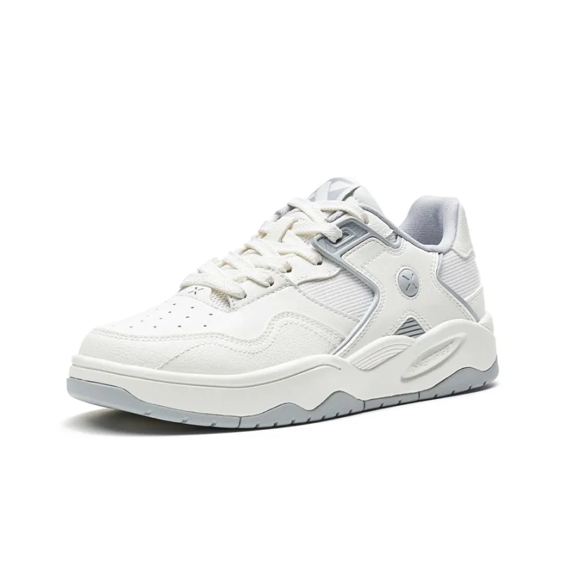 XTEP Low Top Skateboard Shoes Women's White Gray-1