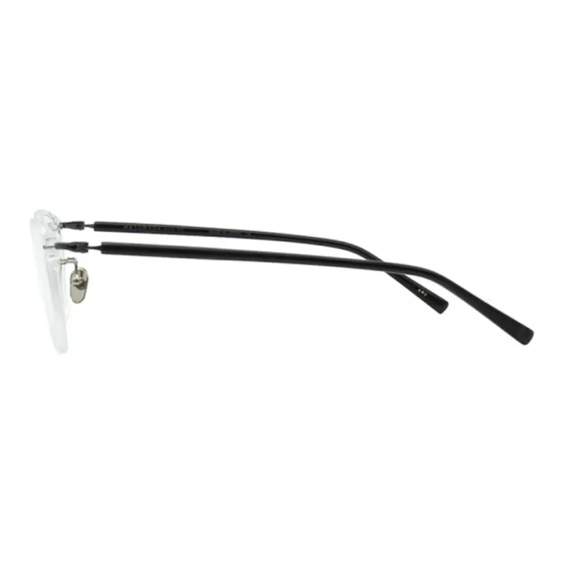 MASUNAGA Titanium Plate Frame Irregular Shape Eyeglass Frames Unisex Transparent Frame With Black Legs-3