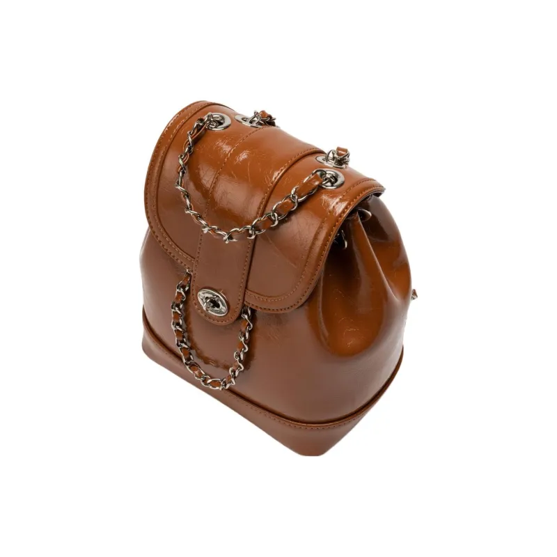 CARDINAL RED Cow Leather Backpack Regular Women's Camel Brown-2