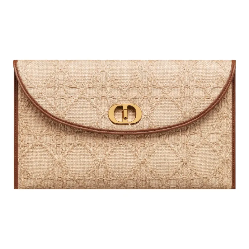 DIOR 30 Montaigne Natural Vine Raffia Clutch Women's Yellow-0