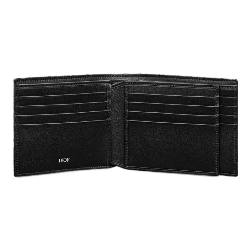 DIOR Canvas Canvas Bag Wallets Men's Beige & Black-3