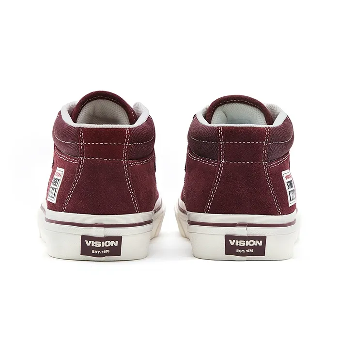 Vision Street Wear Concave Mid Top Skateboard Shoes Unisex Bordeaux Red-4