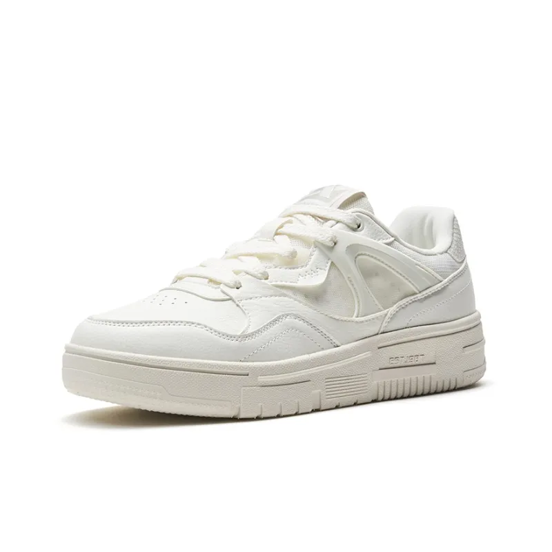 XTEP Alfalfa White Wear resistant And Lightweight Low Top Skateboard Shoes Men's Sail White-1