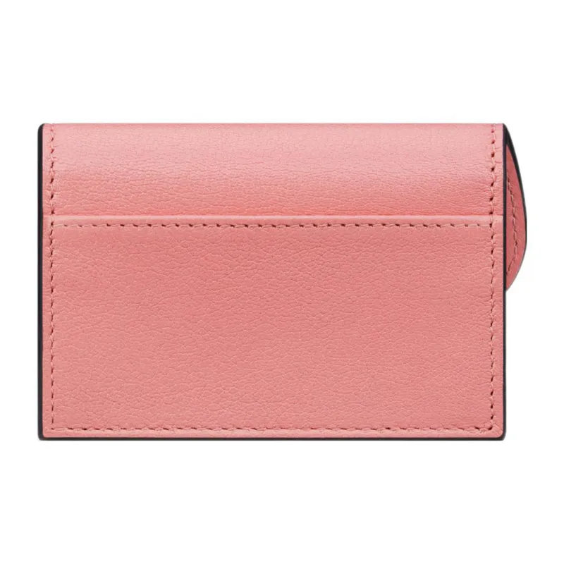 DIOR Saddle Goatskin Card Clip Card Holder Women's Light Pink-2