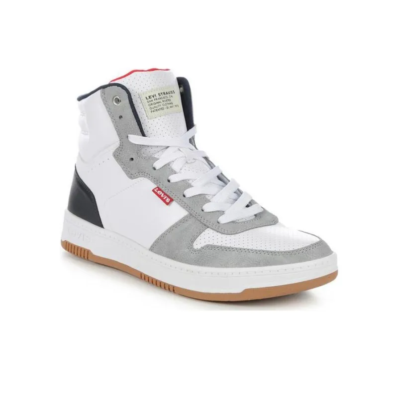 Levis Slip-Resistant Coverage High-Top Skateboard Shoes Men's Black White Gray-2