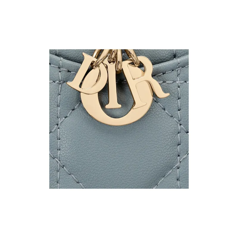 DIOR Lady Dior Lambskin Card Holder Regular Women's Cloud Blue-4