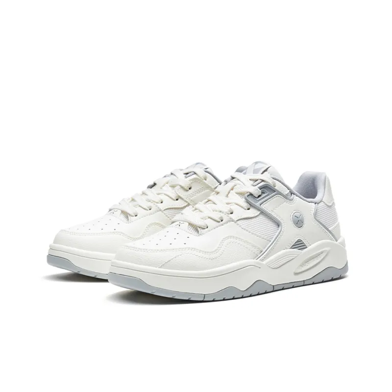 XTEP Low Top Skateboard Shoes Women's White Gray-2
