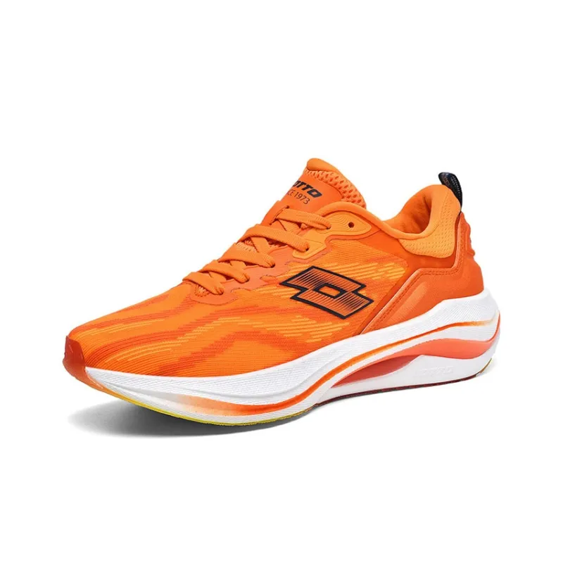LOTTO Running Shoes Men Low Top Black/White/Neon Green/Orange Red/Red-12