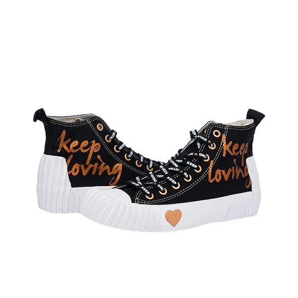 ISTEP High Top Canvas Shoes Women's Black-3