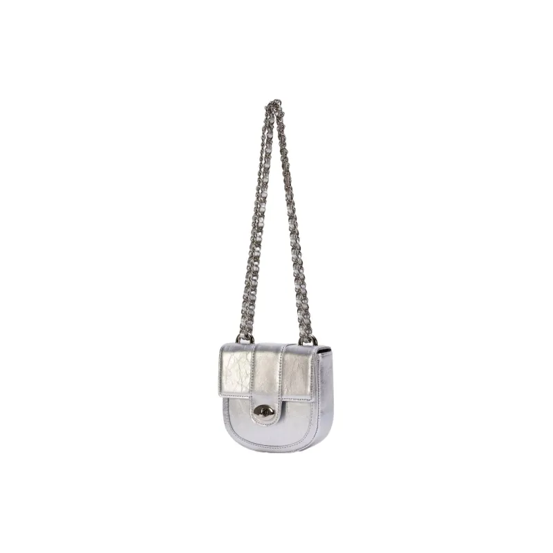 CARDINAL RED Cow Leather Saddle Bag Crossbody Bag Regular Women's Silver-2