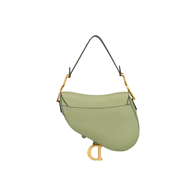 DIOR Saddle Grained Calfskin Saddle Bag Shoulder Bag Crossbody Bag Handbag Regular Women's Green-3