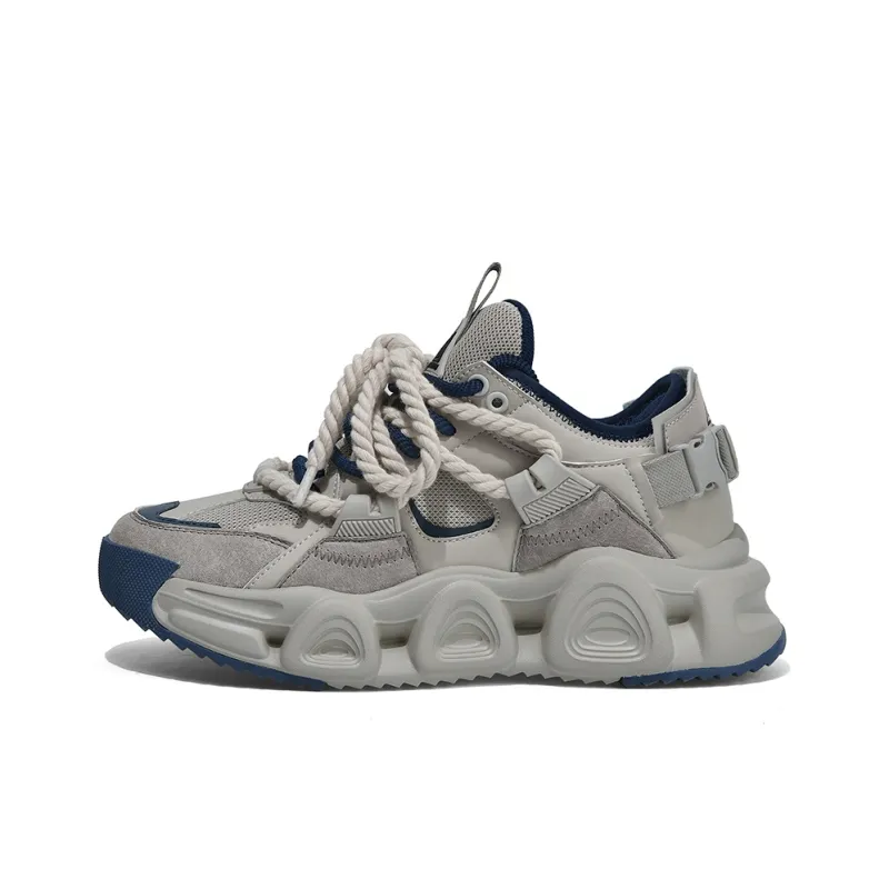 Masongarments Storm 1 Height Increasing Wear-Resistant Low-Top Chunky Sneakers Unisex Haze Gray-1