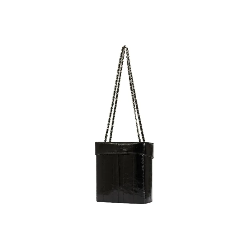 CARDINAL RED Cow Leather Box Bag Shoulder Bag Crossbody Bag Regular Women's Black-3
