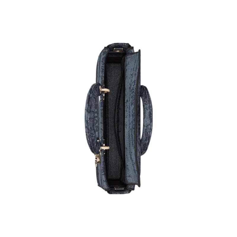 DIOR Lady D JOY Embroidery Shoulder Bag Crossbody Bag Handbag Medium Size Women's Denim Blue-5