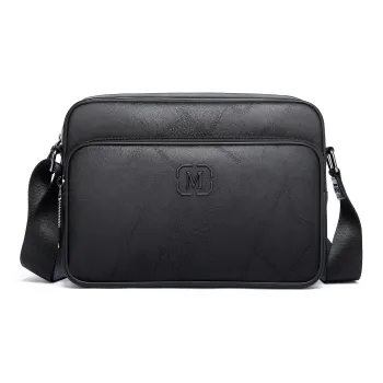 FAIRWHALE PU Crossbody Bag Messenger Bag Unisex Black Blue