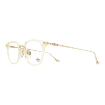 Chrome Hearts Plate And Metal Irregular Shape Eyeglass Frames Unisex Gold