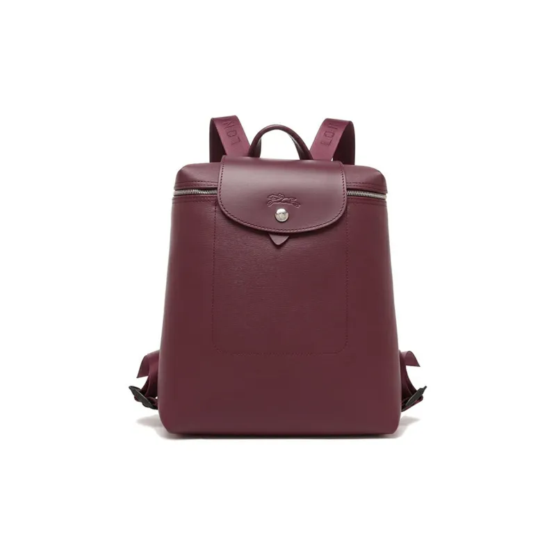 LONGCHAMP Coated Canvas Backpack Women's Burgundy-0