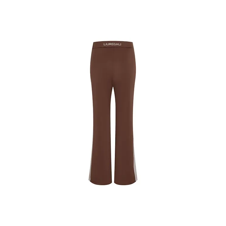 LIUREGALI Casual Pants Women's Dark Brown-1
