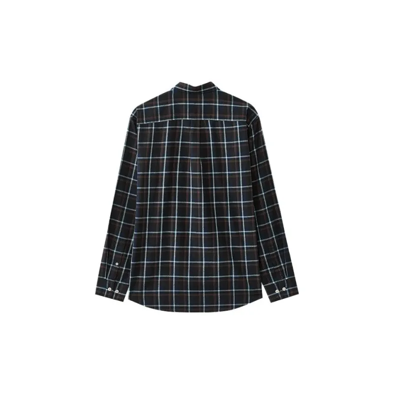 MARC OPOLO Shirts Men Navy Blue Plaid E86-1