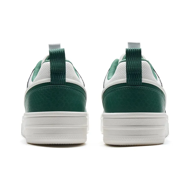 XTEP Alfalfa White Skateboard Shoes Men Low Top Deep Emerald Green/Sail White-4