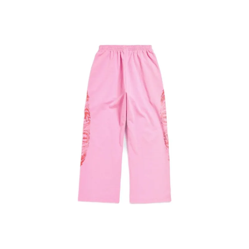 Balenciaga Casual Pants Loose Fit Style Unisex Pink-1